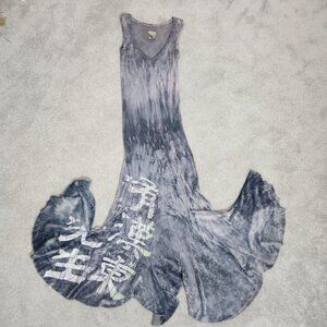 Rare Y2K The People Of The Labyrinths Velvet sleeveless maxi dress Size Small